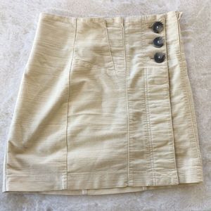 FREE PEOPLE COTTON LINEN TEXTURED MINI SKIRT SZ 2 SMALL